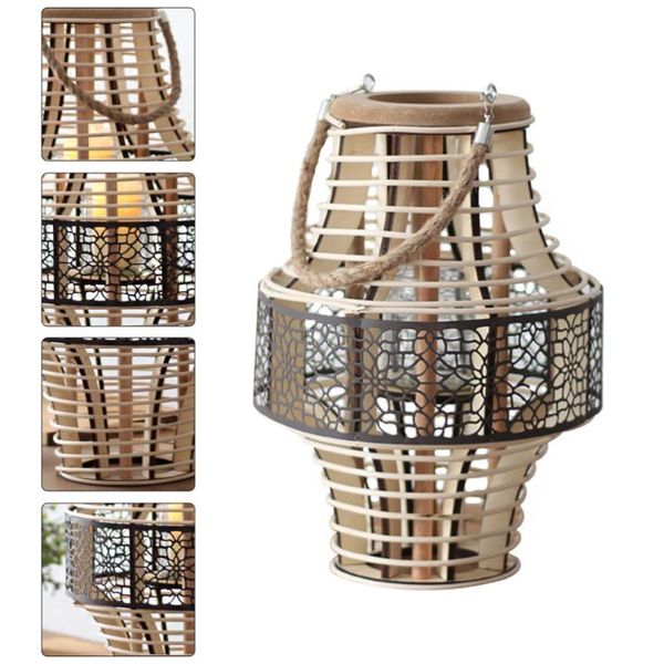 

candle holders 1pc japanese style lamp woven portable lantern el courtyard adornment