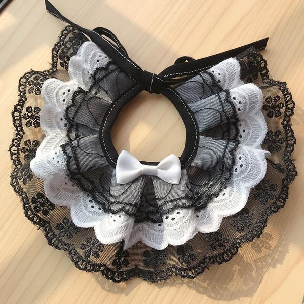 

cat collars & leads pet supply lace flower neck decor collar kitten bow bell string bib necklace strap