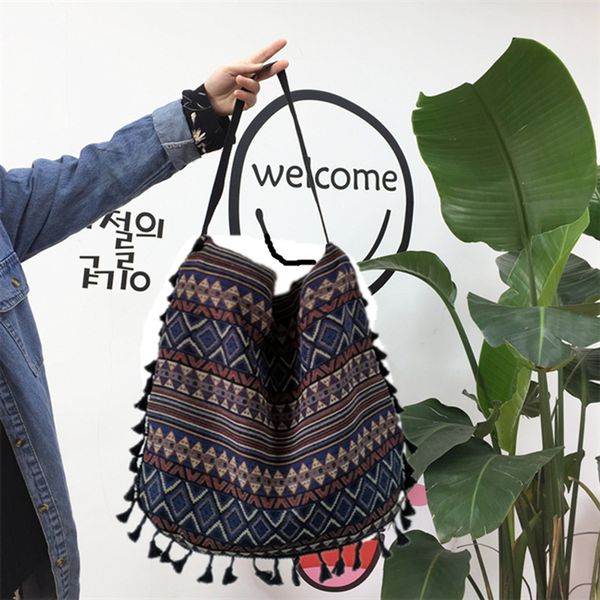 

dhl50pcs stuff sacks shoulder bag women tassel boho hippie gypsy fringed handbags mix color