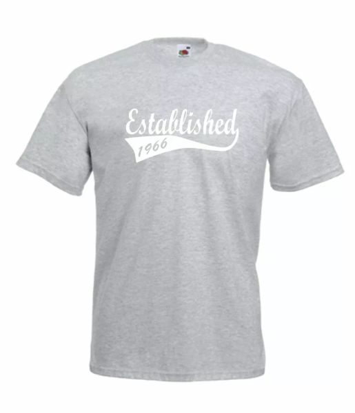 

established 1966 54th birthday idea mens women t shirts multi-color s-2xl, White;black