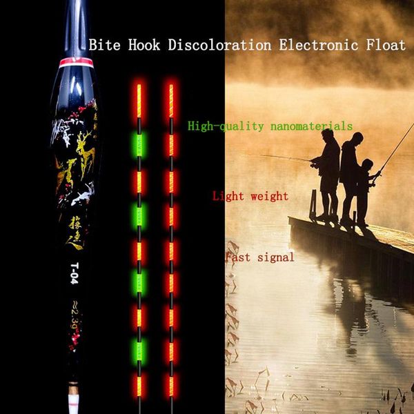 

laser color-painted fish bite hook automatic reminder of color change, smart led fishing electronic luminous buoy accessories