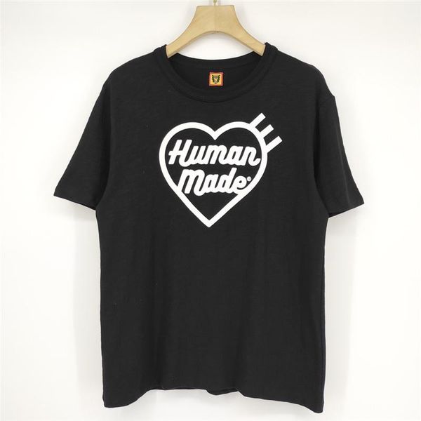 

men's t-shirts human made t shirt flax cotton men women t-shirt collection, White;black