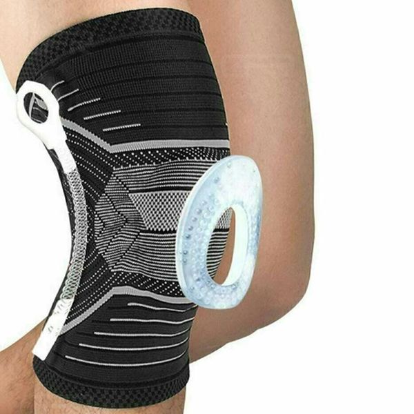 

elbow & knee pads 1pc sports support brace with silica gel and spring joint anti- patella leggings running accessories, Black;gray