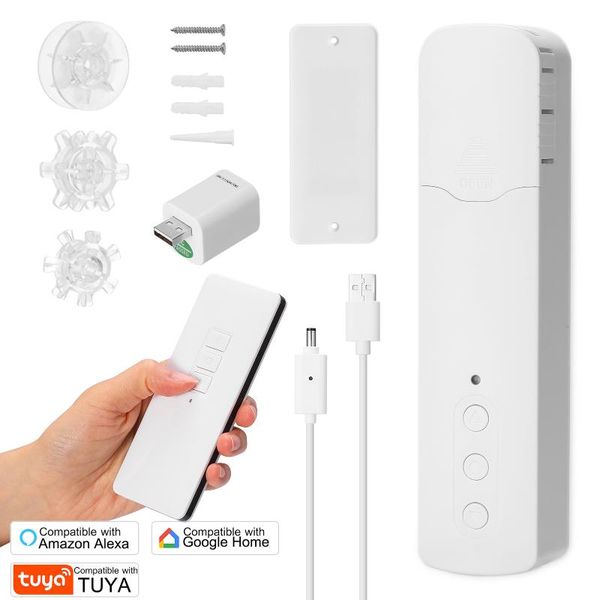 

tuya wifi intelligent curtain motor home with converter app/voice control quiet for alexa google smart