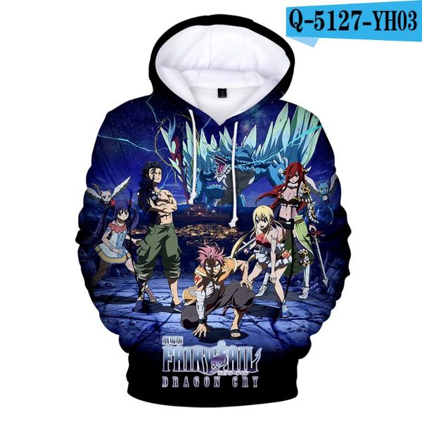 

women's hoodies & sweatshirts 3d boy/girl casual fairy tail hip hop jacket pullovers anime cosplay print hooded men, Black