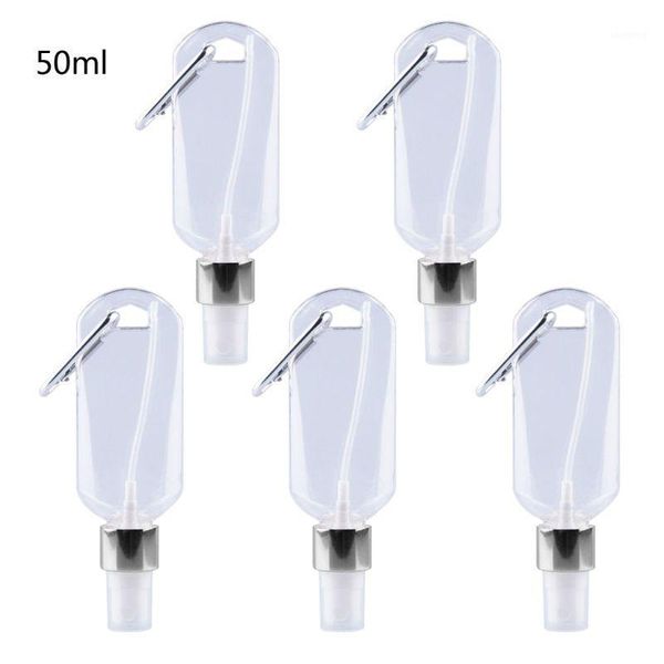 

storage bottles & jars 5pcs 50ml portable mini alcohol spray bottle hand sanitizer keychain