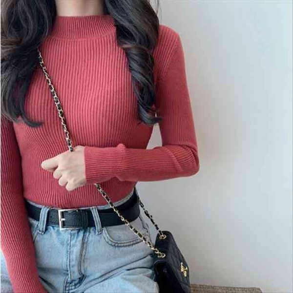 

autumn winter women sweaters korean chic turtleneck knitted jumpers ms. tight stretch pullovers crocheted clothes, White;black