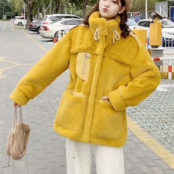 

women's fur & faux women 2021 winter autumn fashion mink jacket coat, Black