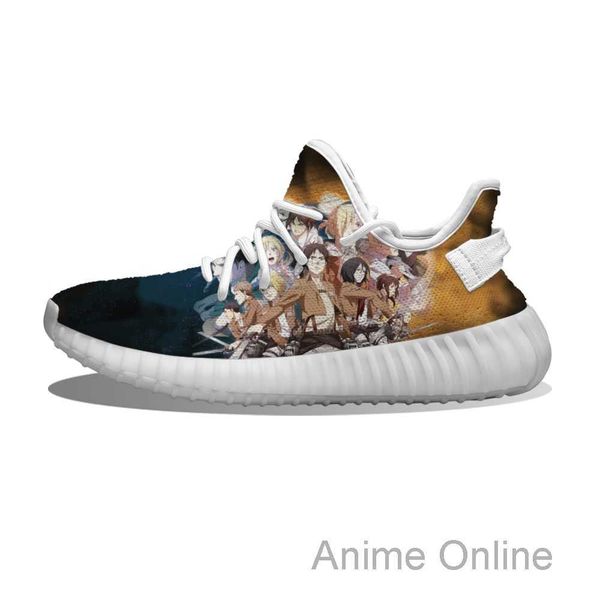 

diy custom anime attack on titan running shoes mesh printed mens womens trainers outdoor sports sneakers