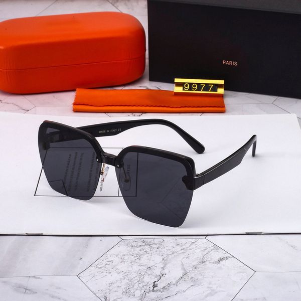 

quality h 9977 sunglasses mens womens high-end designer sunglass for shiny design hourse men women all-match orange polarized light sun glas, White;black