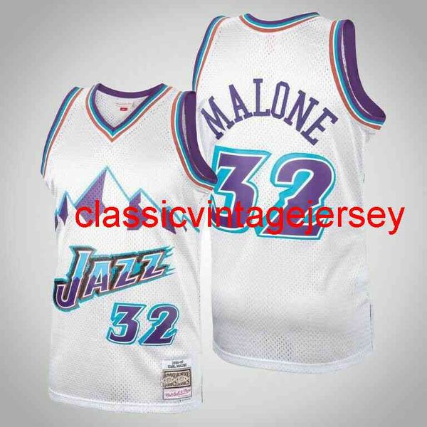 Mitchell Ness 1996-97 Karl Malone Swingman Jersey Emelcodery Custom Любой имен номер XS-5XL 6xl