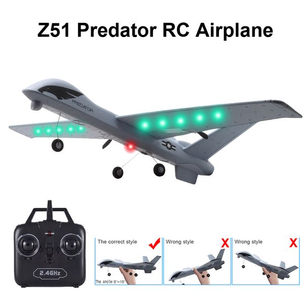 

rc airplane plane z51 20 minutes fligt time gliders with led hand throwing wingspan foam plane 150m 66cm diy assembly foam rc glider aircraf