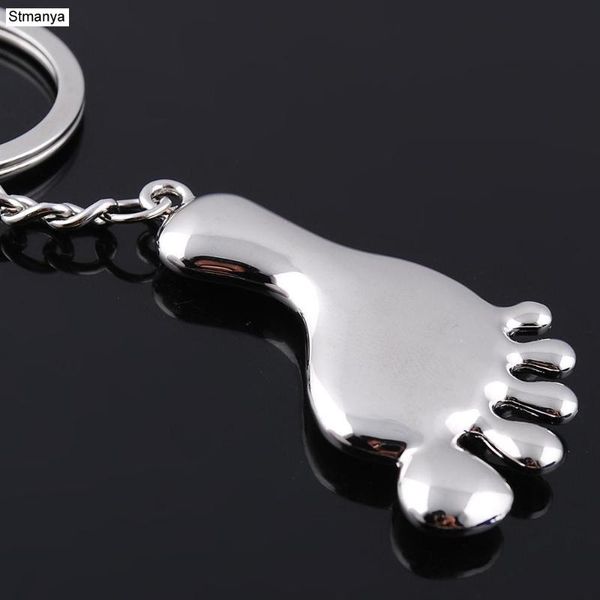 

keychains personality feet keychain men women fashion key chain bag accessories car ring party gift jewelry k2021, Silver