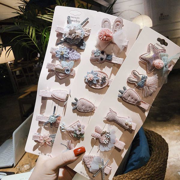 

korean little girl children's hair accessories princess baby headdress hair quantity girls clip, Slivery;white