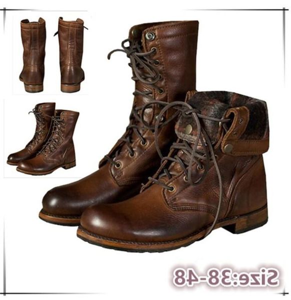 

boots low heel men's boot women's couple matching lace up front, Black