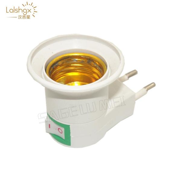 

lamp holders & bases e27 eu/us plug adapter with power on-off control switch socket base