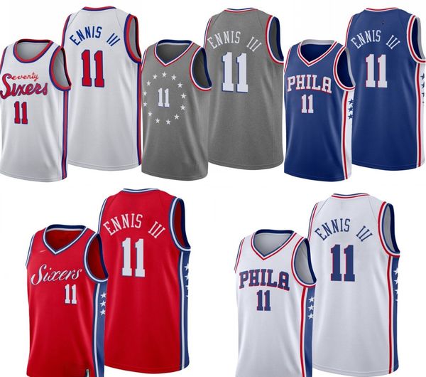 

philadelphia76ersmen james ennis iii basketball jersey, Black