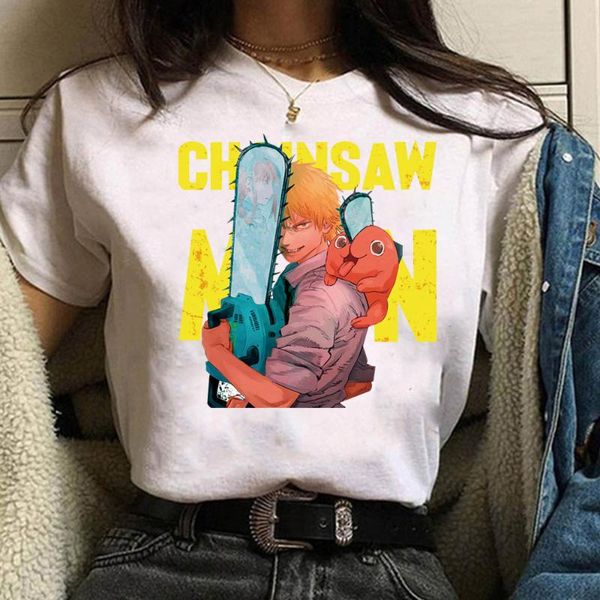 

men's t-shirts anime chainsaw man graphic kawaii t-shirt women men, White;black