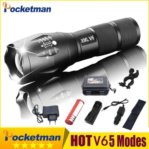 

ultra bright v6 led tactical aluminum light zoomable torch lamp for 18650 or 3* z75 flashlights torches