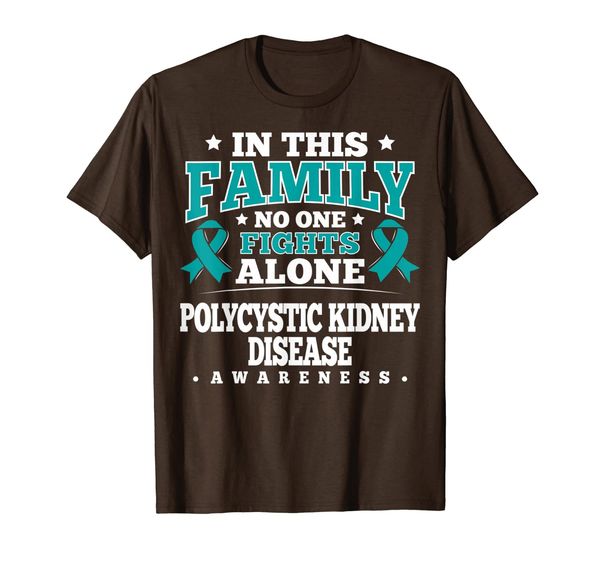 

teal ribbon - polycystic kidney disease survivor t-shirt, White;black