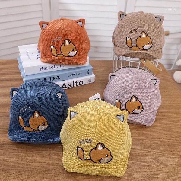 

caps & hats cartoon squirrel baby baseball cap adjustable outdoor toddler sun hat autumn winter warm infant girl boy with ear1, Yellow