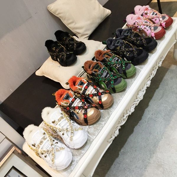 

autumn winter sports shoes men real leather sneakers loafers lace up women fashion luxurys designers snow boots shoe womens with box and woo, Black