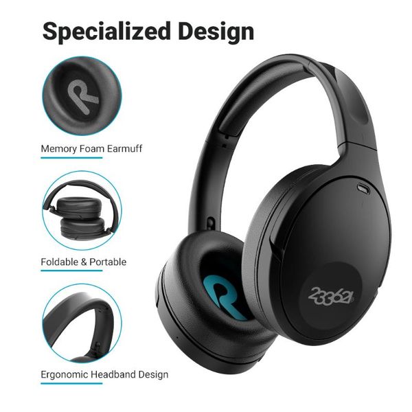 

& mp4 players hush bluetooth wireless earphone 100h active noise cancelling over-ear headsets touch control deep bass headphones