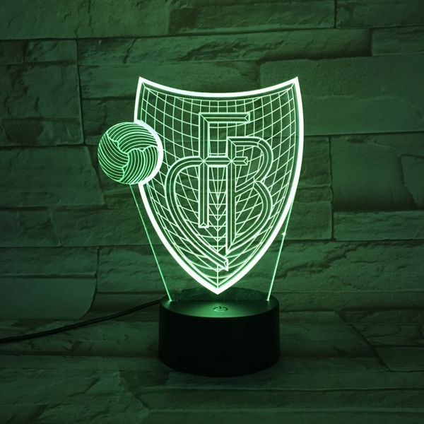 

kids 3d illusion picture lamp led night light football club logo nightlight bluetooth speaker 16 colors decoration gifts for soccer fans