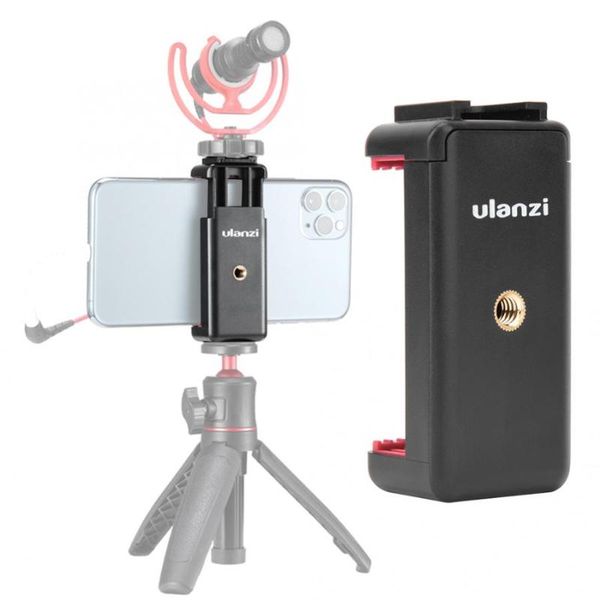

cell phone mounts & holders ulanzi mount clip adapter bracket holder with cold shoe compatible tripod for most mobile phones