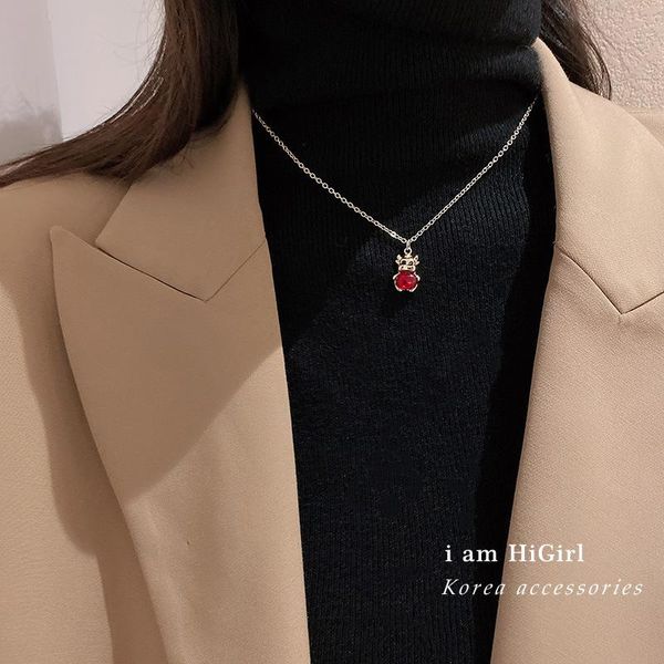 

chains of cattle hesui china chain necklace fashion contracted wind benmingnian calf clavicle sautoir female ins trend, Silver
