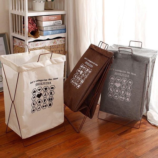 

storage baskets laundry basket clothes japanese simple iron bracket cloth folding