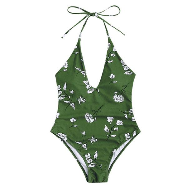 

one-piece suits meihuida swimsuits summer floral one piece bikini bandage deep v women brazilian swimwear monokini push up bathing suit