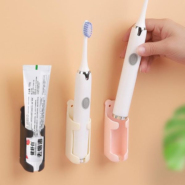 

toothbrush holders flexible electric holder stand wall mounted rack traceless toothpaste squeezer bathroom accessories
