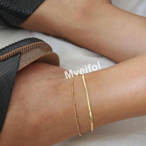 

anklets no tarnish stainless steel snake chain for women boho summer beach ankle bracelet foot jewelry 2021, Red;blue