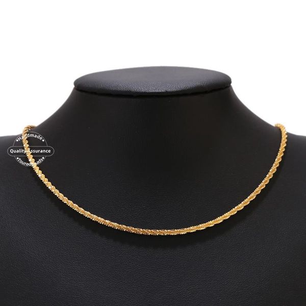 

chains 1pcs stainless steel 2.5mm width gold twisted rope chain women necklace 18 inch, Silver