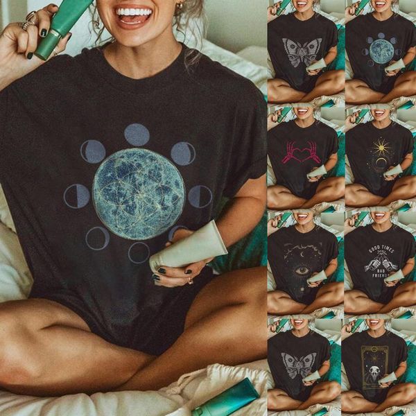 

women's blouses & shirts vintage drop sleeves printed pattern casual short sleeve blouse, White