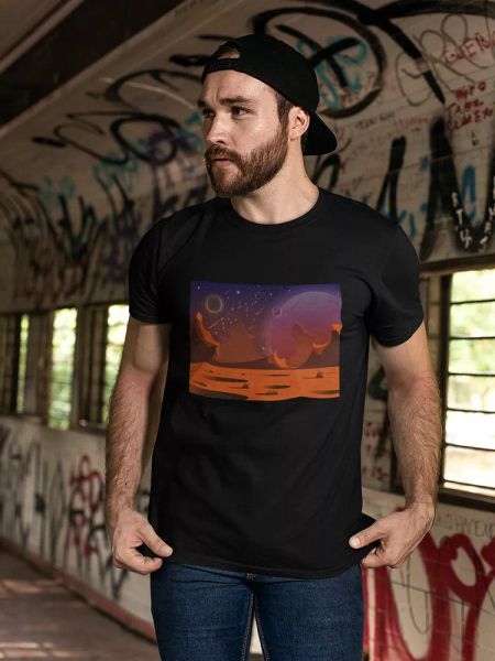 

Realistic And Futuristic Space Tee Men's -Image by Shutterstock, White;black
