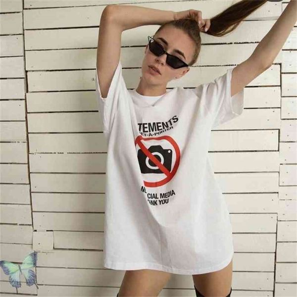 

vetements t-shirt no po men women oversized casual t shirt euro size 210420, White;black