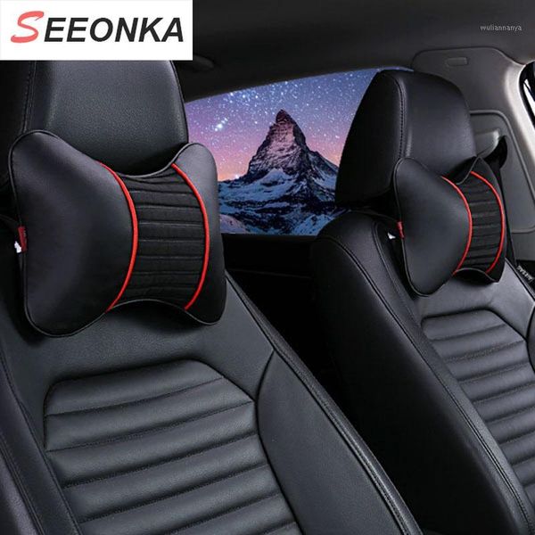 

2pcs car seat neck pillow cushion auto headrest pad pp cotton winter driver healthcare accessories rest pillow1