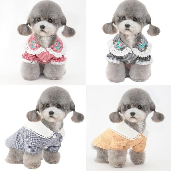 

dog apparel cute shirt summer pet clothes costumes yorkshire terrier yorkies pomeranian poodle bichon clothing 2021