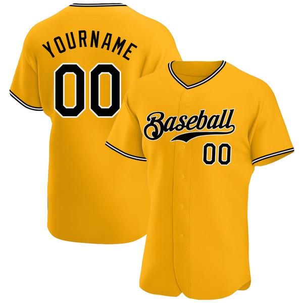 

custom gold black-white-005 authentic baseball jersey, Blue;black