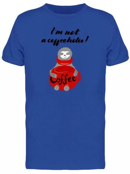 

sloth loves coffee tee men's -image by shutterstock, White;black
