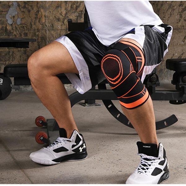 

pcs knee patella protector brace silicone spring pad basketball running compression sleeve support sports kneepads elbow & pads, Black;gray