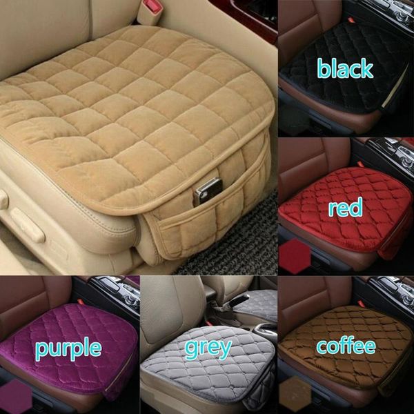 

car seat covers 2pcs winter universal 3d front breathable short plush protective cover non slip pad mat for auto chair cushion