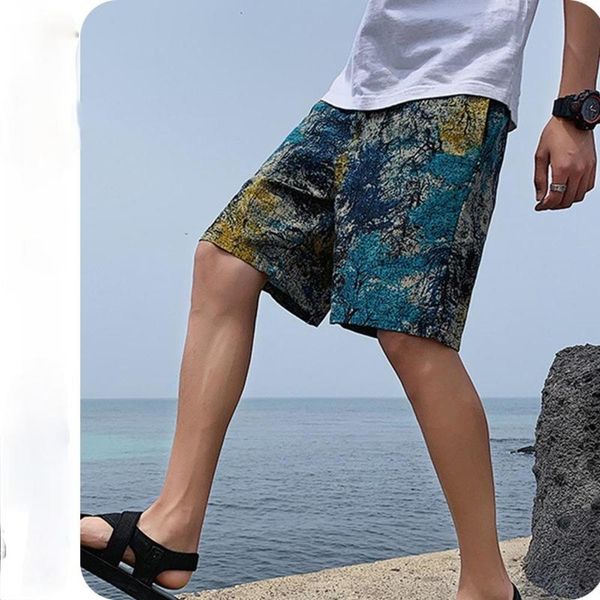 

men's summer 2021 shorts style thin loose cotton pants student trend casual sports five-point, White;black
