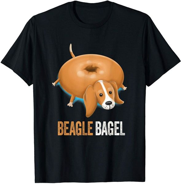 

beagle dog bagel bread pun funny animals t-shirt size s-5xl, White;black