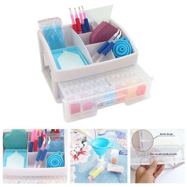 

hooks & rails drawer nail art beads organizer storage box containers deskcase drill bottle diamond painting tools