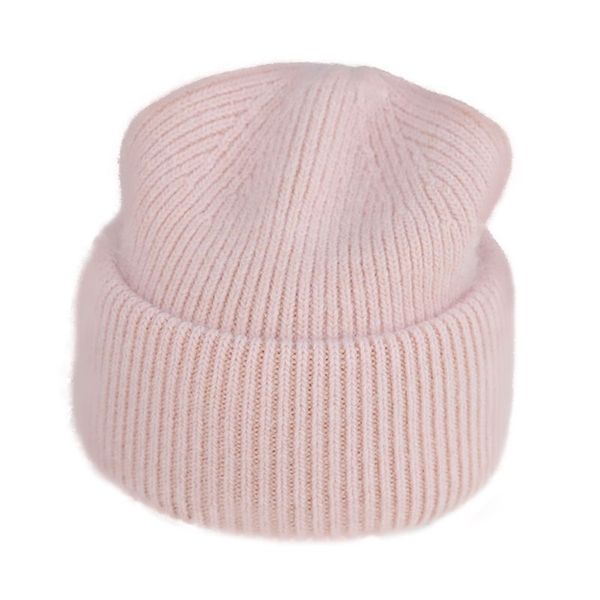 Cappelli invernali in pelliccia di coniglio per le donne Moda berretto caldo solido copricapo per adulti
