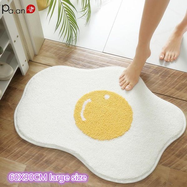 

non-slip bathroom mats 60x90cm poached egg shape floor cartoon entrance rugs washable balcony bath rug children doormat