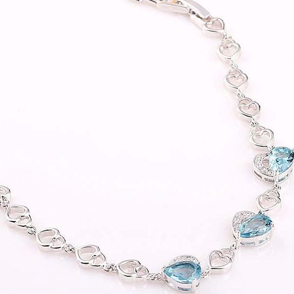 

the latest summer bracelet quality zircon plated white gold link, chain, Black